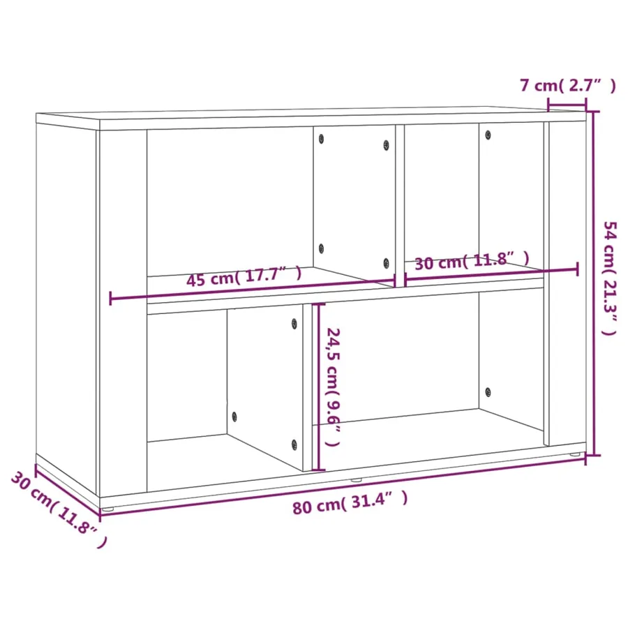 Buffet Sonoma gris 80x30x54 cm Bois d'ingénierie - 8