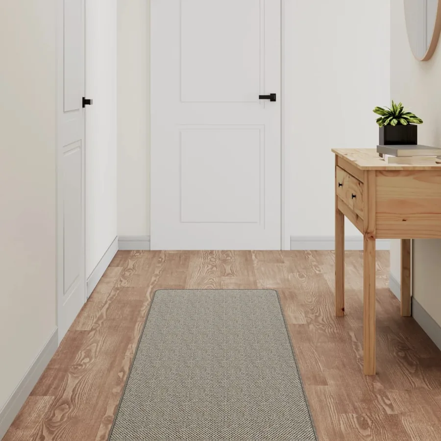 Tapis de couloir aspect sisal platina 50x250 cm