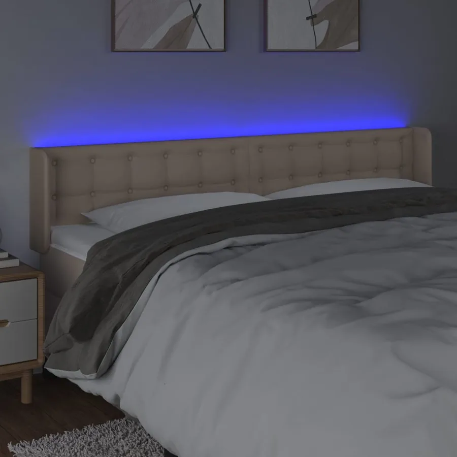 Tête de lit à LED Cappuccino 203x16x78/88 cm Similicuir - 4