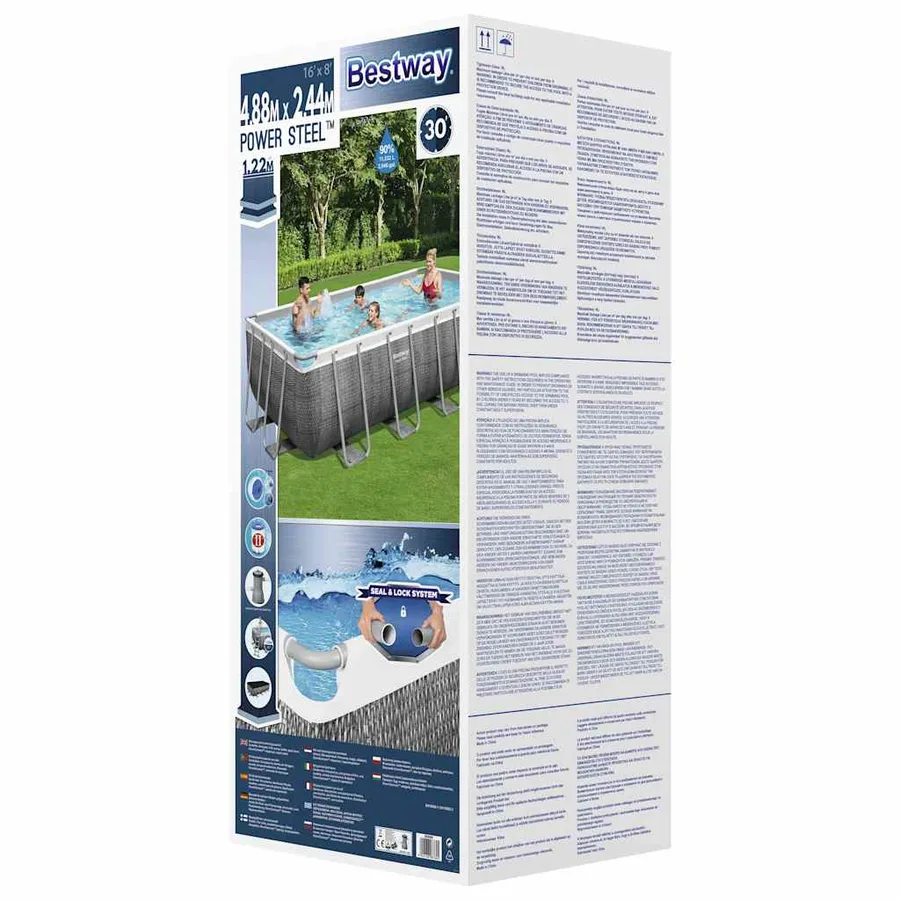 Bestway Ensemble de piscine Power Steel Rectangulaire 488x244x122 cm - 11