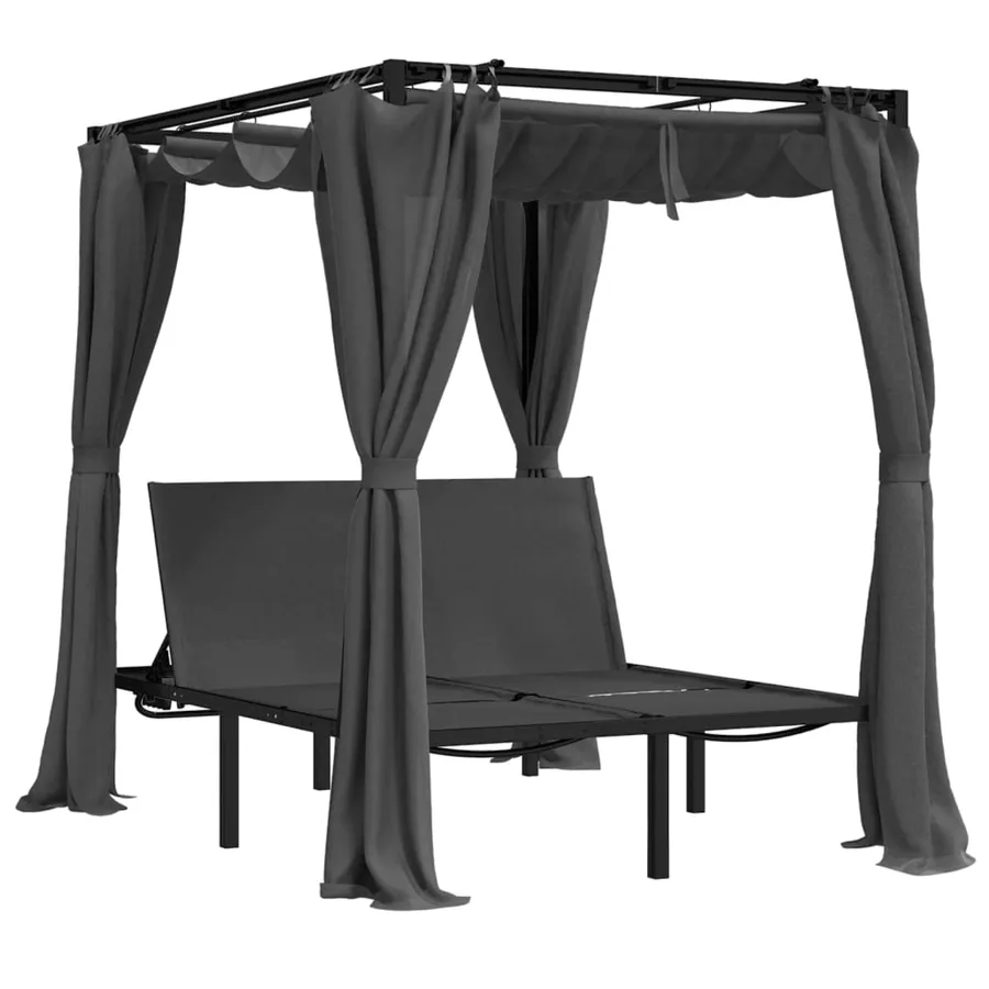 Chaise longue double avec rideaux latéraux et supérieurs - 2