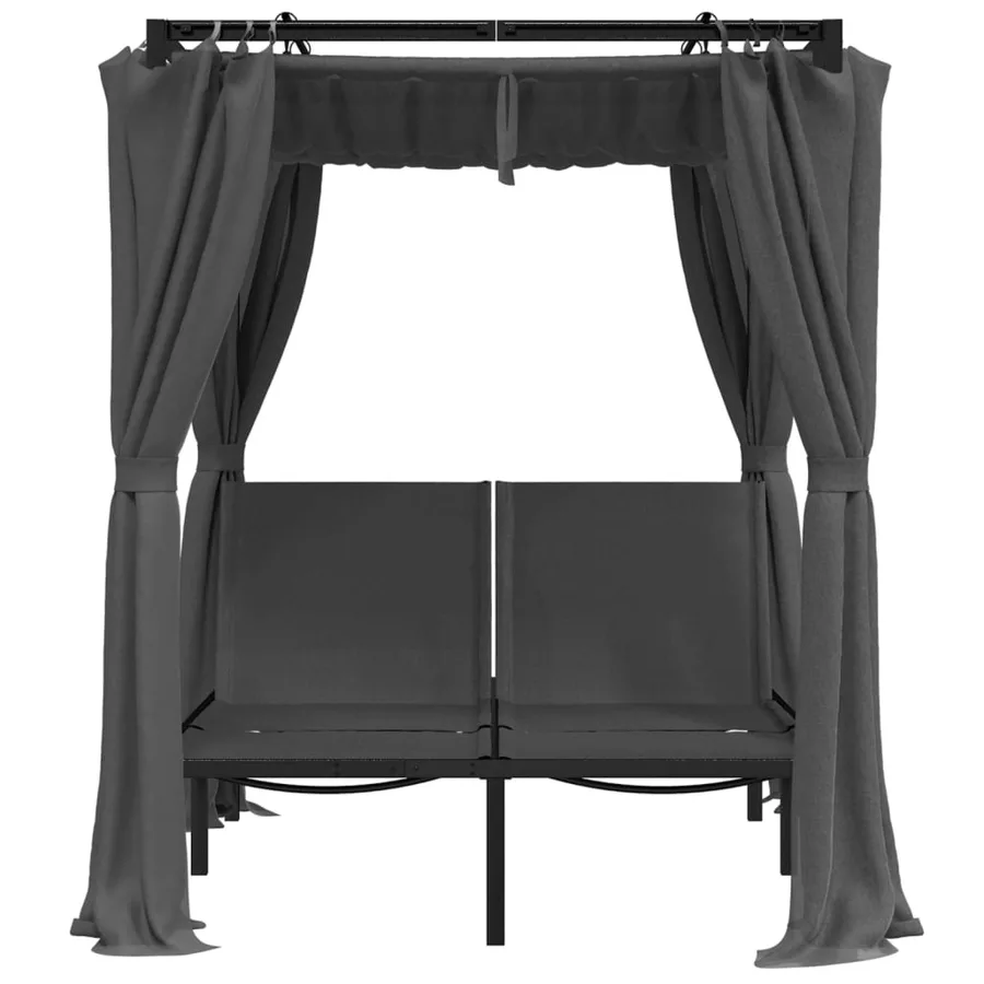 Chaise longue double avec rideaux latéraux et supérieurs - 5