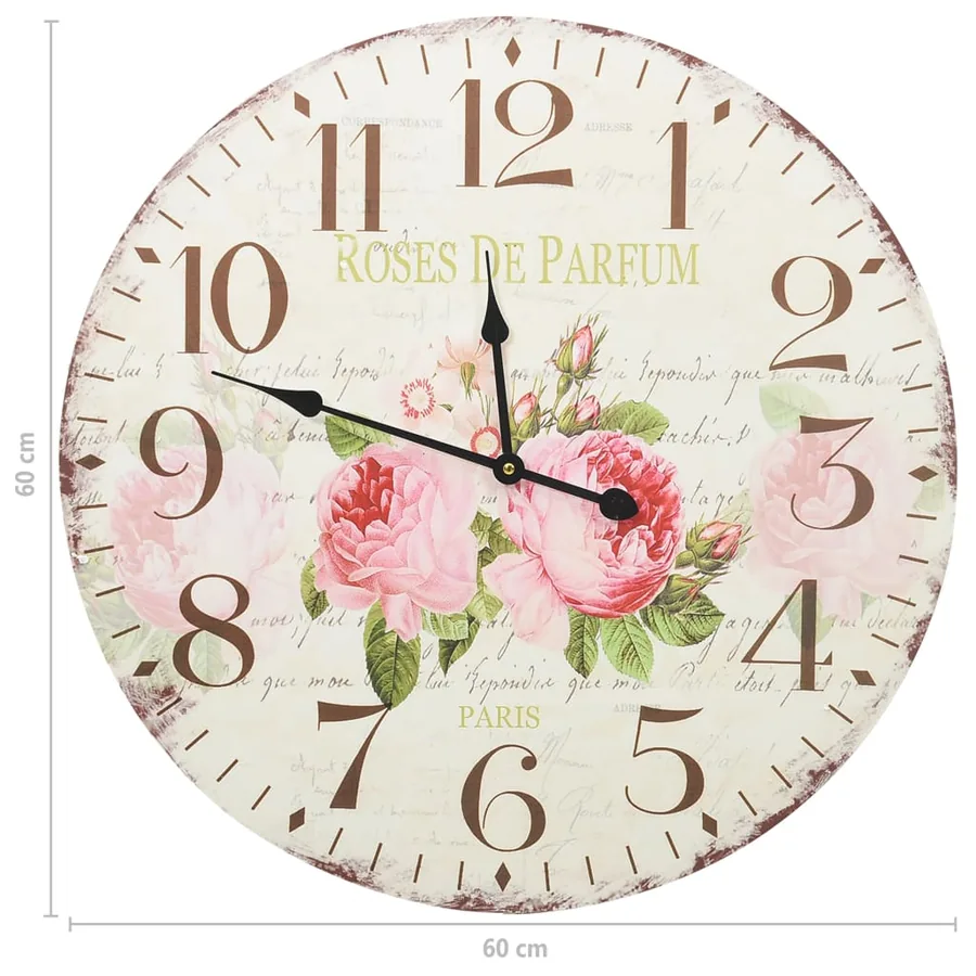 Horloge murale vintage Fleur 60 cm - 5