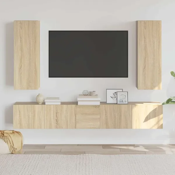 Ensemble de meubles TV 5 pcs Chêne sonoma Bois d'ingénierie