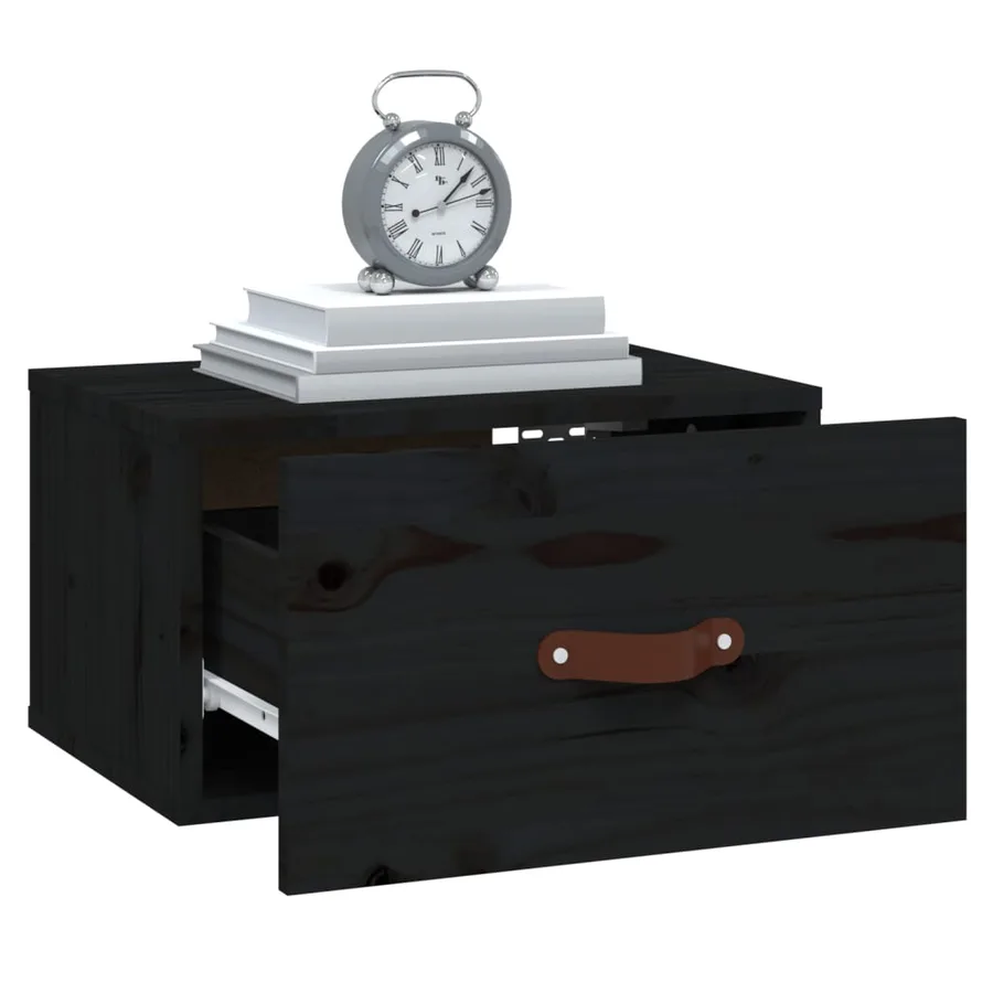 Tables de chevet murales 2 pcs Noir 40x29,5x22 cm - 4