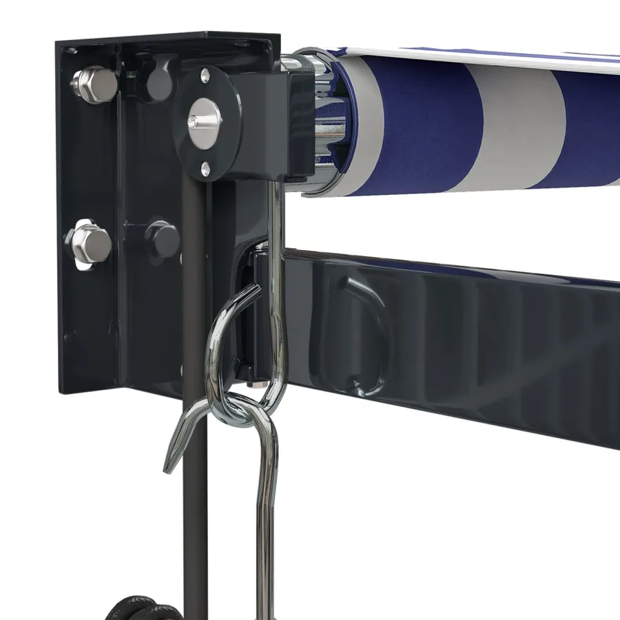 Auvent rétractable automatique bleu et blanc 3x2,5 m - 7
