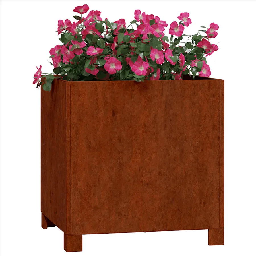 Jardinières avec pieds 2 pcs Rouillé 40x40x40 cm Acier corten - 3