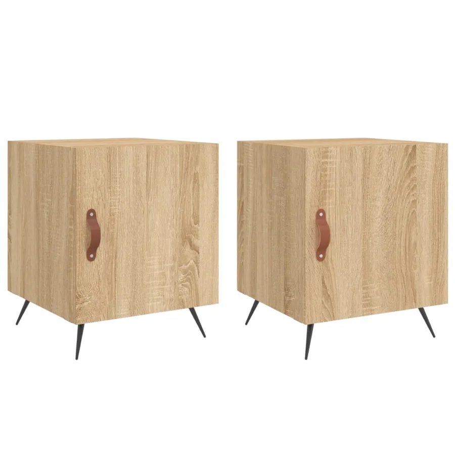 Tables de chevet 2 pcs chêne sonoma 40x40x50 cm bois ingénierie - 2