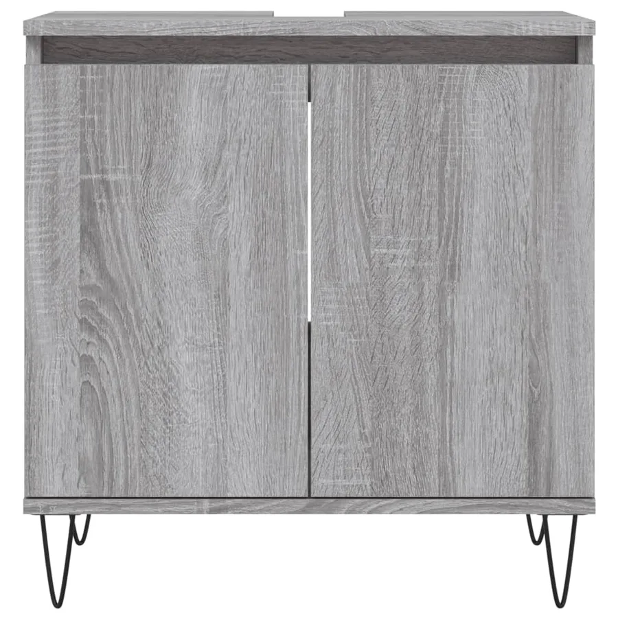 Ensemble d'armoires de salle de bain 3 pcs sonoma gris - 6