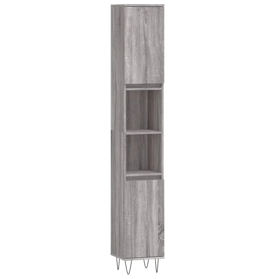 Ensemble d'armoires de salle de bain 3 pcs sonoma gris - 9