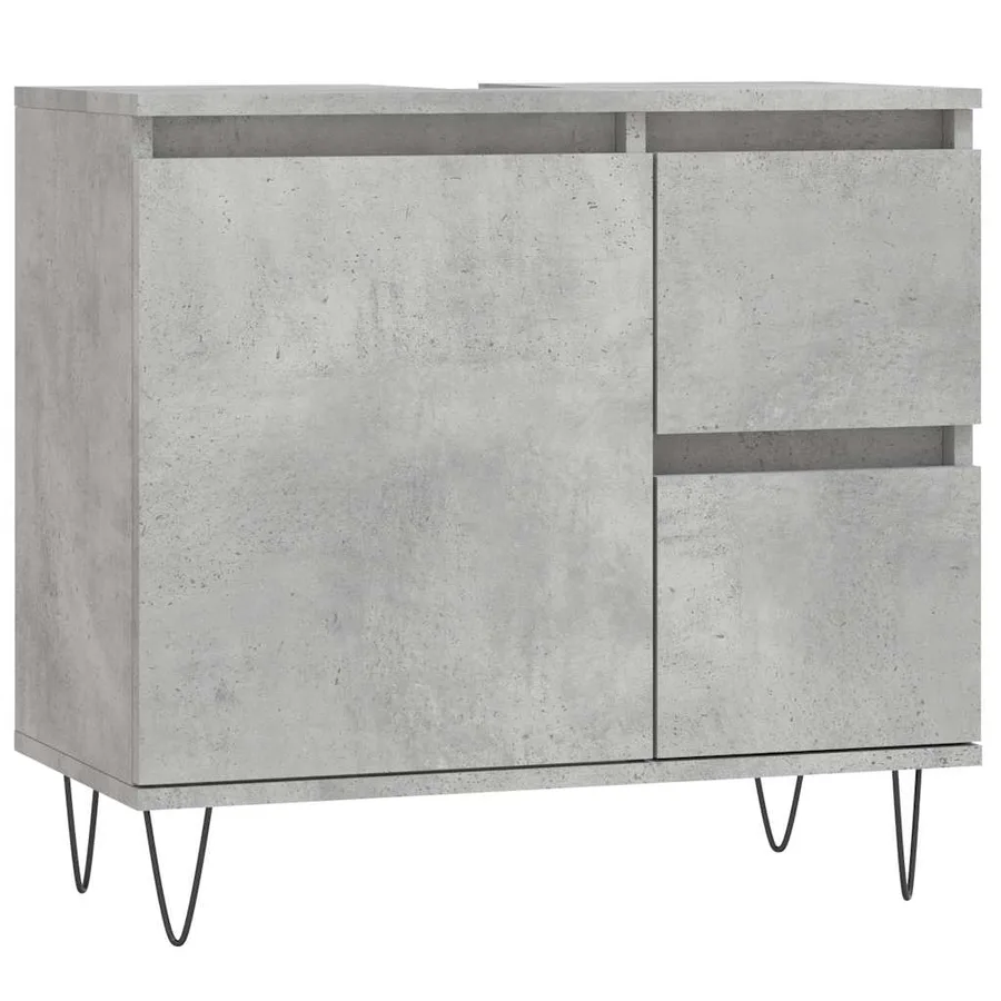 Armoire de salle de bain gris béton 65x33x60 cm - 2