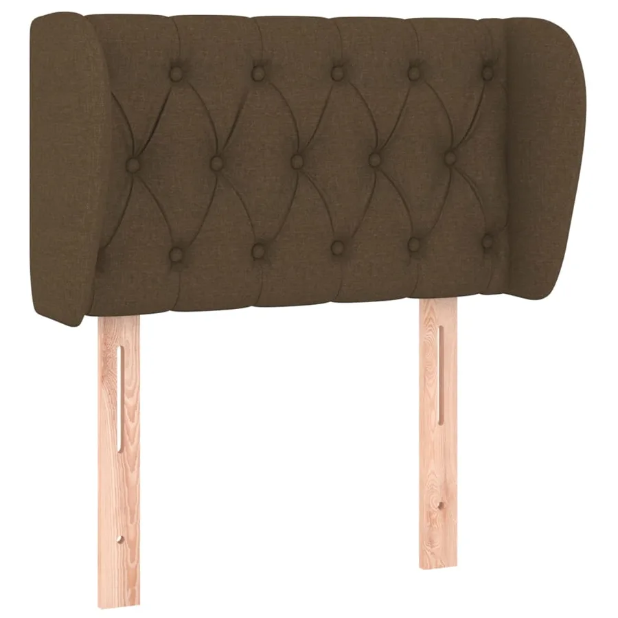 Tête de lit avec oreilles Marron Foncé 83x23x78/88 cm Tissu - 2