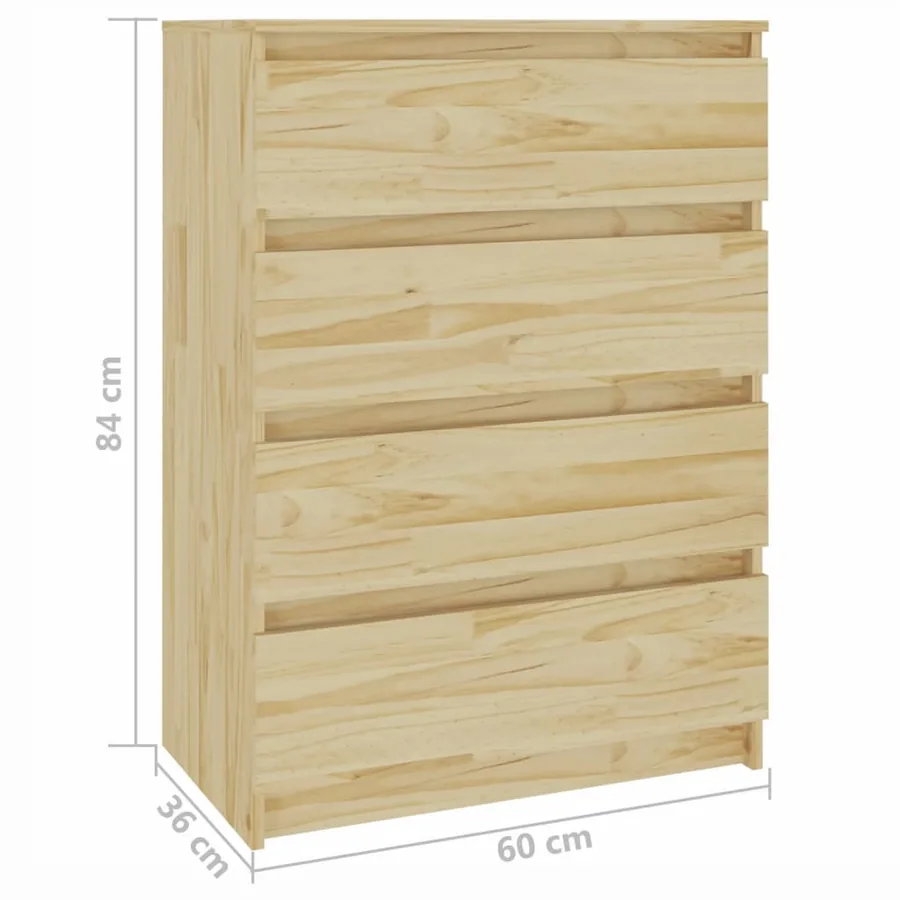 Armoire d'appoint 60x36x84 cm Bois de pin massif - 8