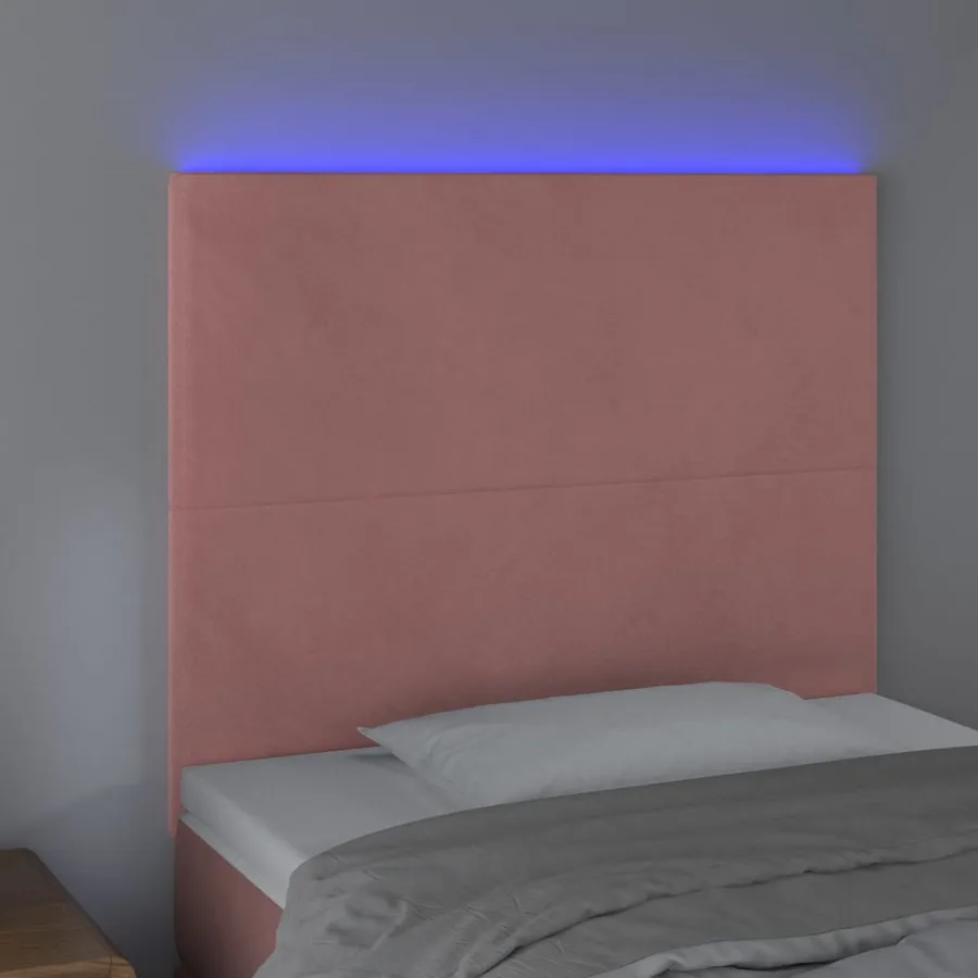 Tête de lit à LED Rose 80x5x118/128 cm Velours - 3