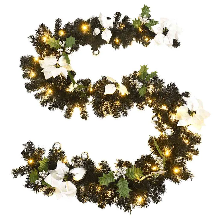 Guirlande de Noël avec lumières LED Noir 2,7 m PVC - 4