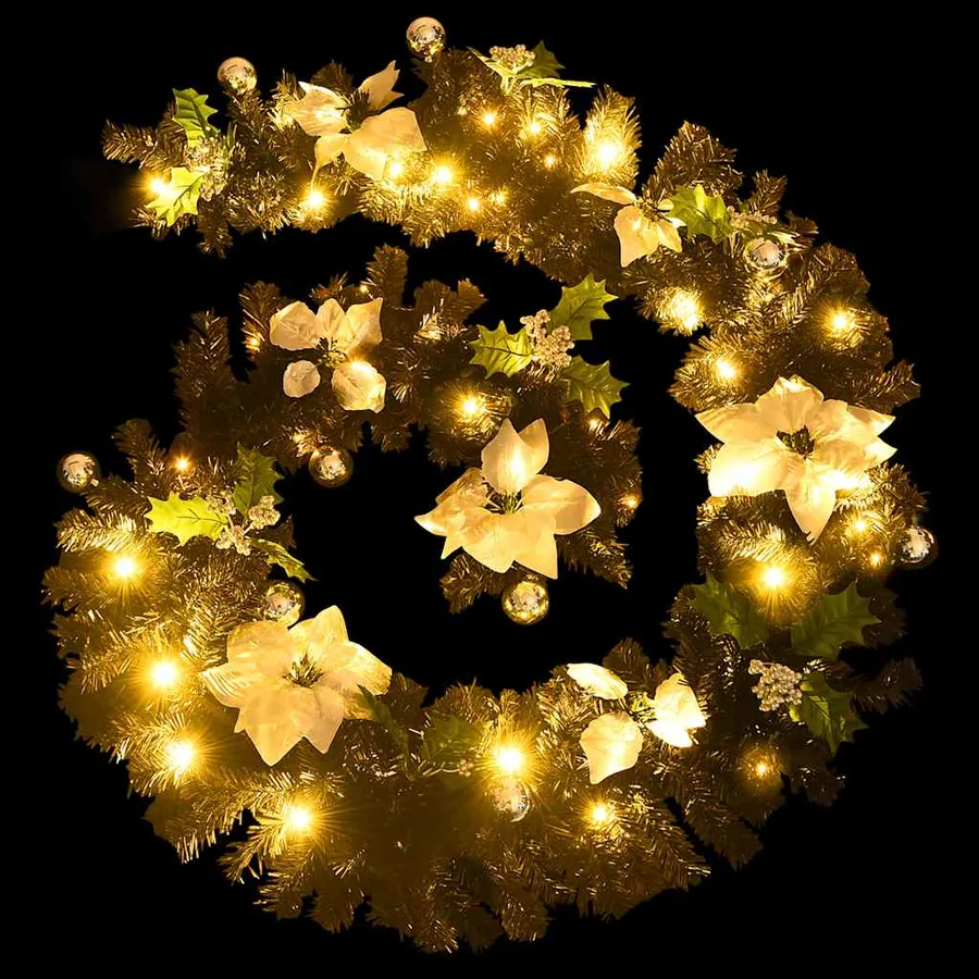 Guirlande de Noël avec lumières LED Noir 2,7 m PVC - 7
