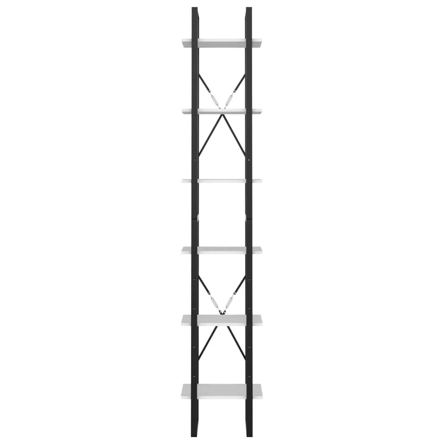 Bibliothèque à 6 niveaux blanc 40x30x210 cm bois ingénierie - 5