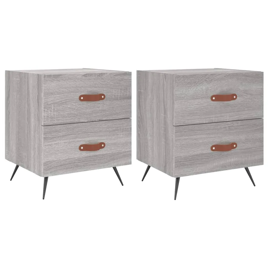 Tables de chevet 2 pcs sonoma gris 40x35x47,5 cm - 2