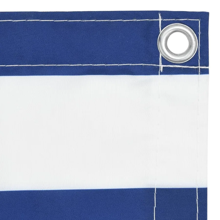 Écran de balcon Blanc et bleu 75x600 cm Tissu Oxford - 3