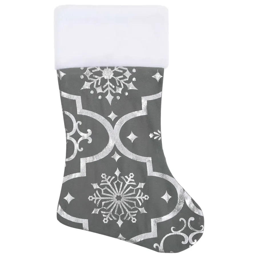 Jupe de sapin de Noël de luxe avec chaussette Gris 122 cm Tissu - 4