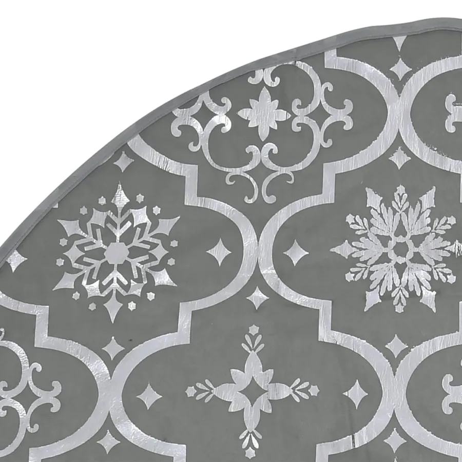 Jupe de sapin de Noël de luxe avec chaussette Gris 122 cm Tissu - 5
