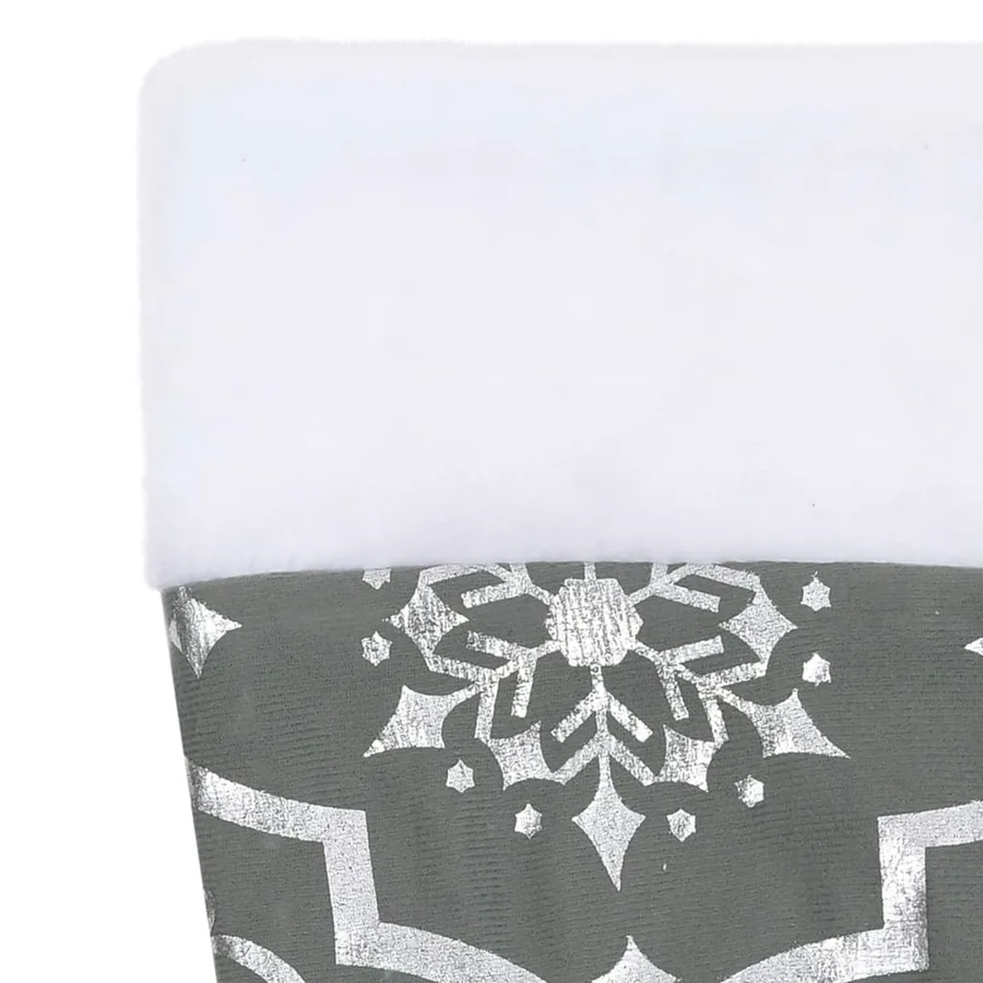 Jupe de sapin de Noël de luxe avec chaussette Gris 122 cm Tissu - 6