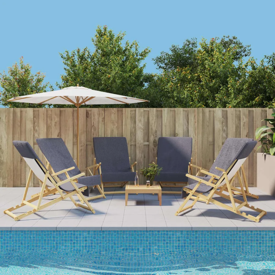 Serviettes de plage 6 pcs anthracite 60x135 cm tissu 400 GSM
