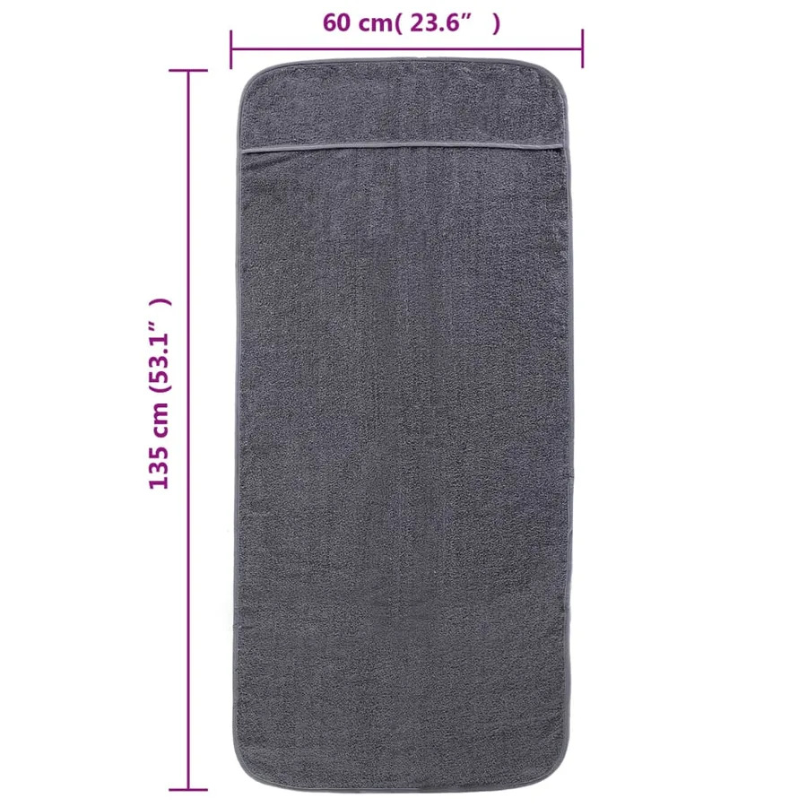 Serviettes de plage 6 pcs anthracite 60x135 cm tissu 400 GSM - 8