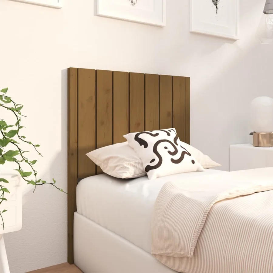 Tête de lit Marron miel 80,5x4x100 cm Bois massif de pin - 3