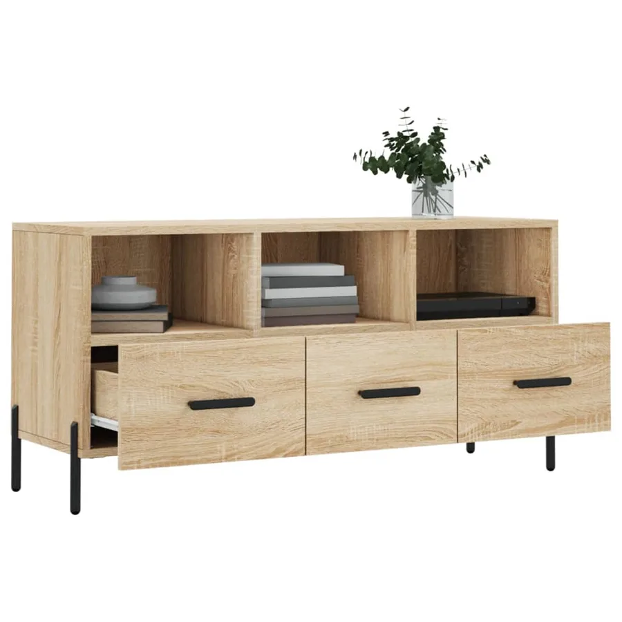 Meuble TV chêne sonoma 102x36x50 cm bois d'ingénierie - 4