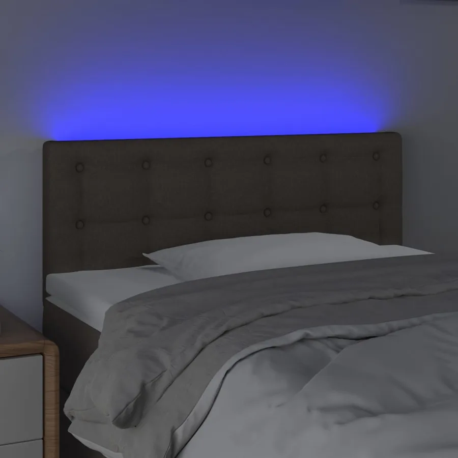 Tête de lit à LED Taupe 100x5x78/88 cm Tissu - 3