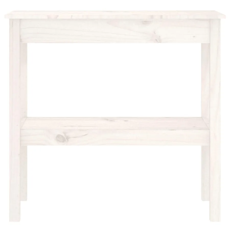 Table console Blanc 80x40x75 cm Bois de pin solide - 3