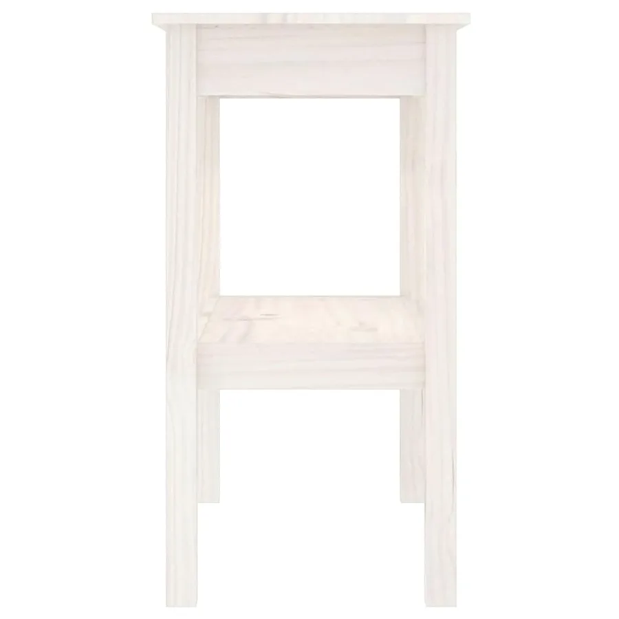 Table console Blanc 80x40x75 cm Bois de pin solide - 4