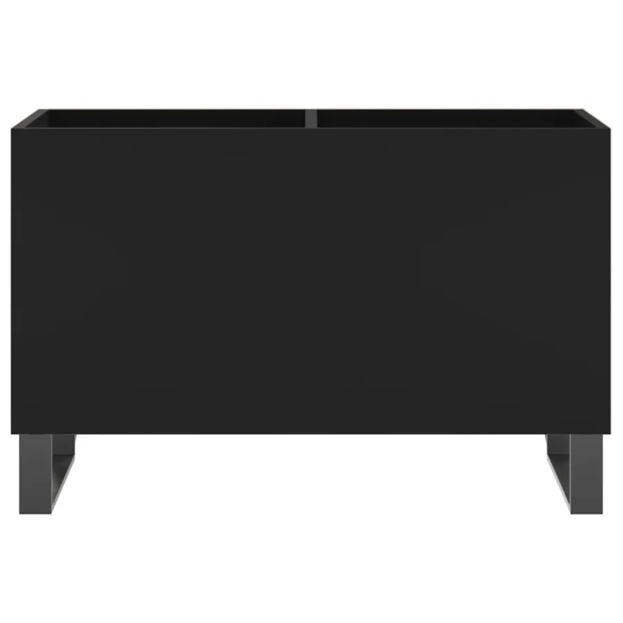 Armoire à disques noir 74,5x38x48 cm bois d'ingénierie - 4