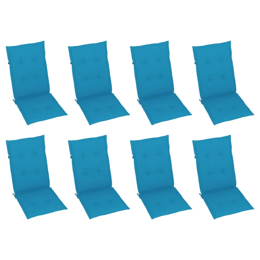 Chaises inclinables de jardin et coussins lot de 8 Gris Acacia - 3