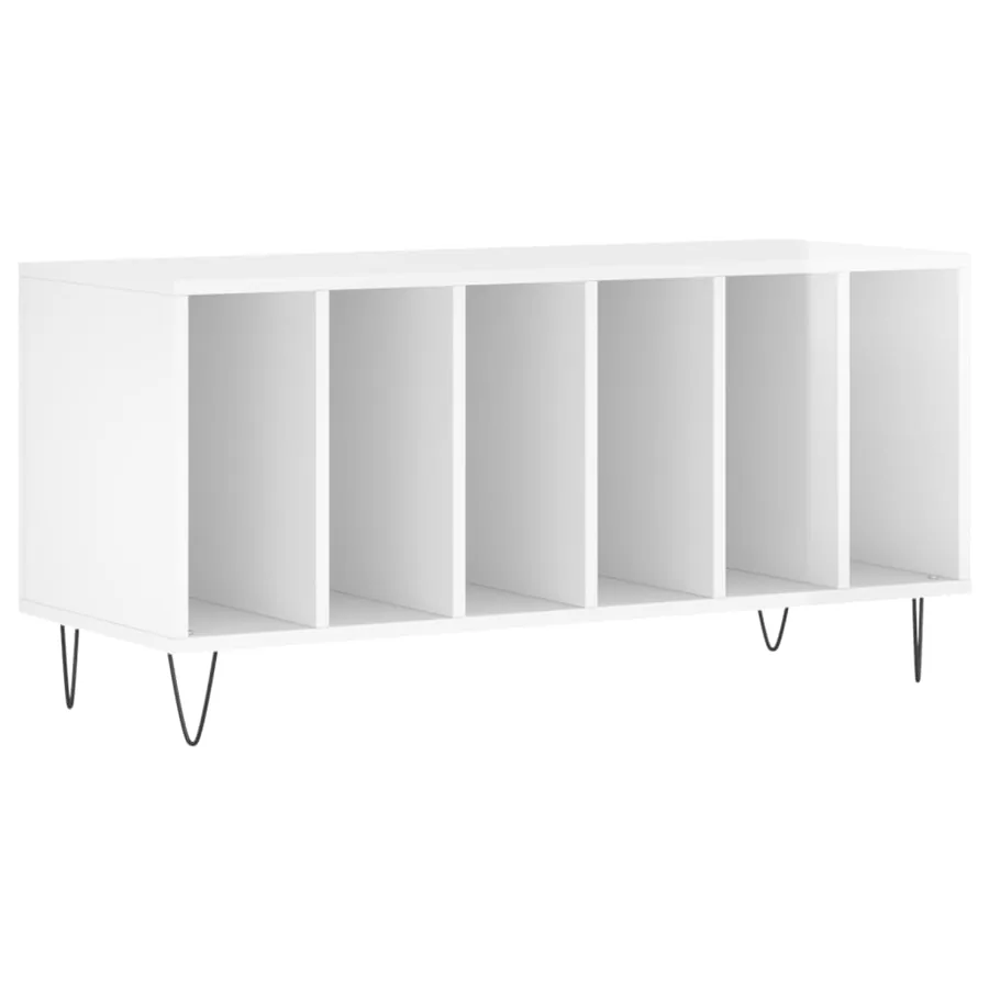 Armoire à disques blanc brillant 100x38x48 cm bois d'ingénierie - 2