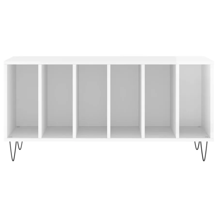 Armoire à disques blanc brillant 100x38x48 cm bois d'ingénierie - 4