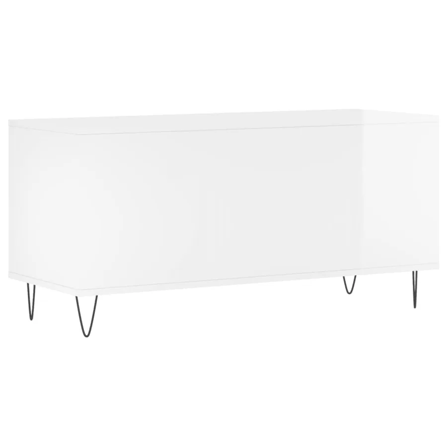 Armoire à disques blanc brillant 100x38x48 cm bois d'ingénierie - 6
