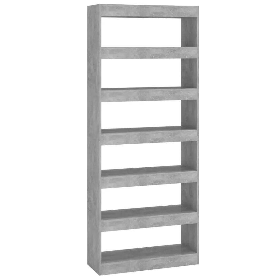 Bibliothèque/Séparateur de pièce Gris béton Bois d'ingénierie - 2