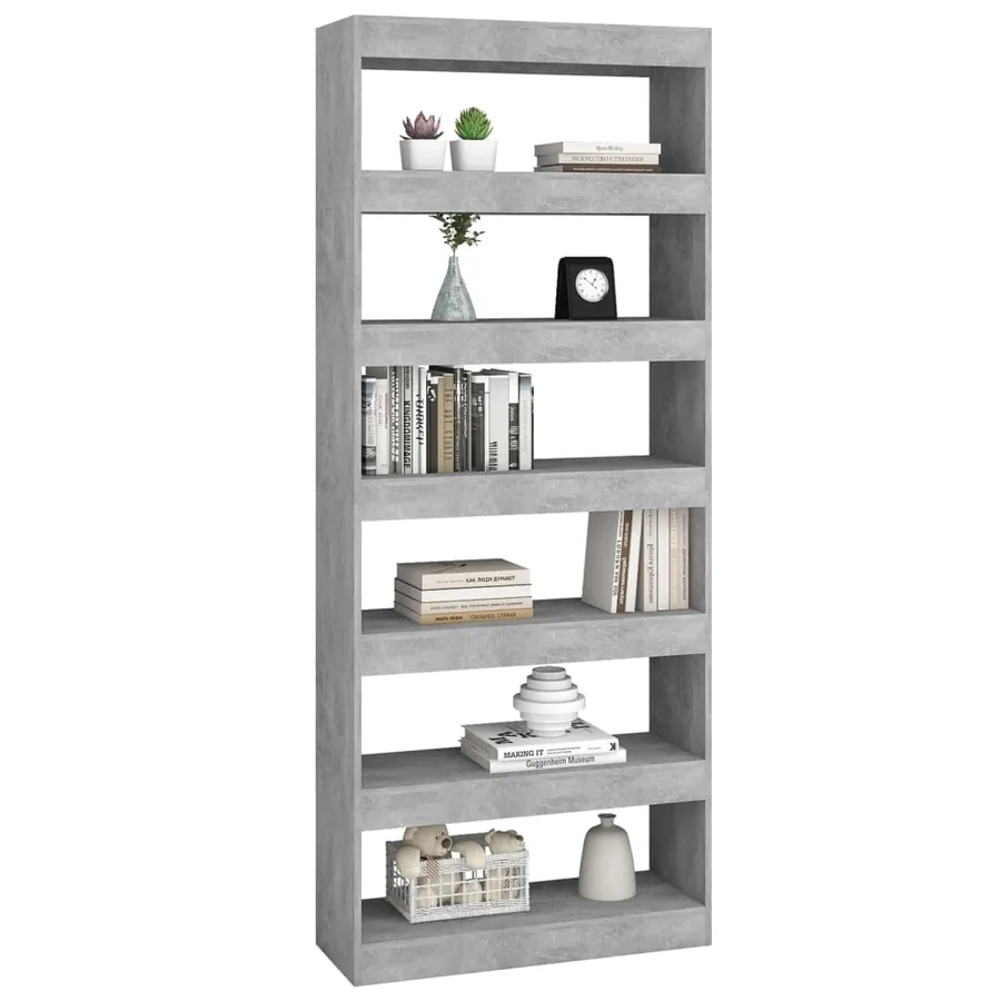 Bibliothèque/Séparateur de pièce Gris béton Bois d'ingénierie - 4