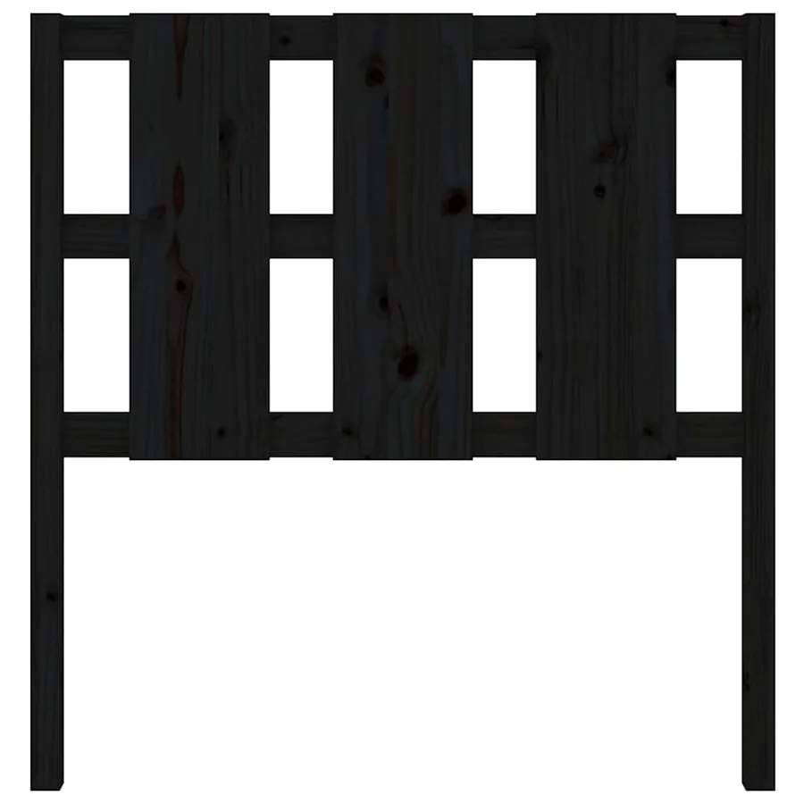 Tête de lit Noir 105,5x4x100 cm Bois massif de pin - 4