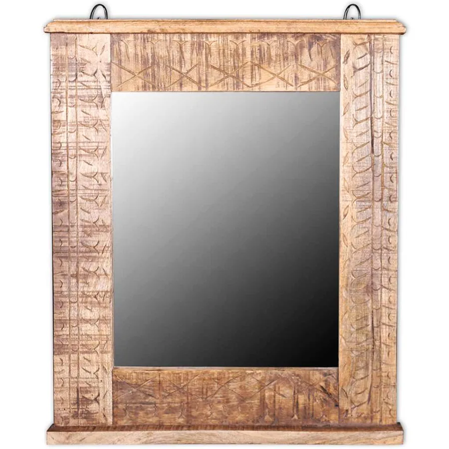 Meuble de salle de bain avec miroir Bois massif de manguier - 12