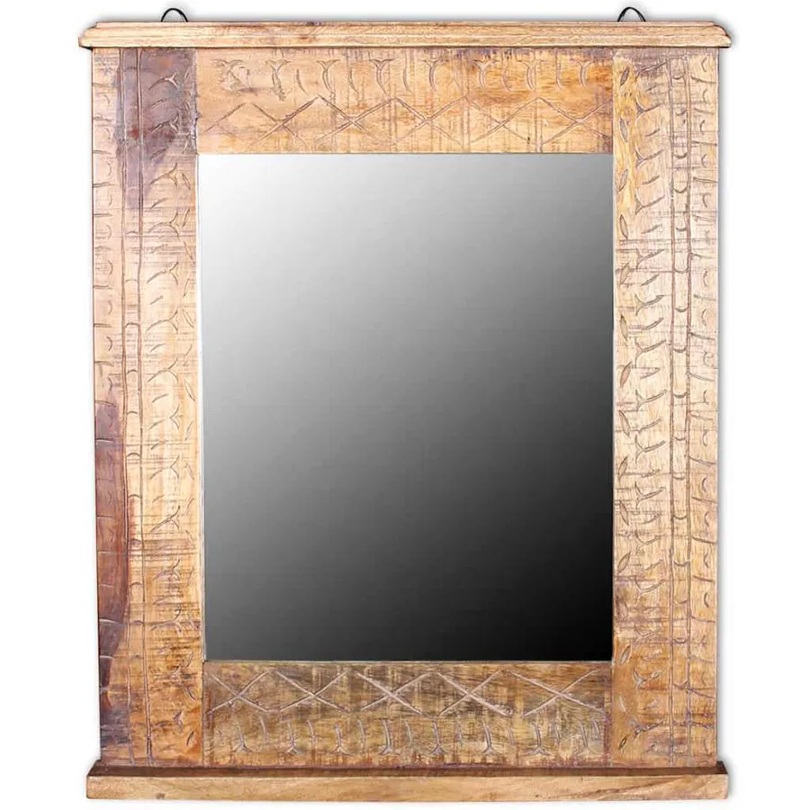 Meuble de salle de bain avec miroir Bois massif de manguier - 13