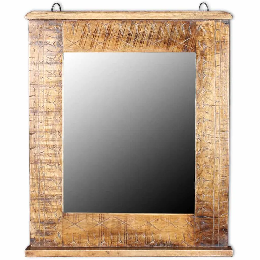 Meuble de salle de bain avec miroir Bois massif de manguier - 14