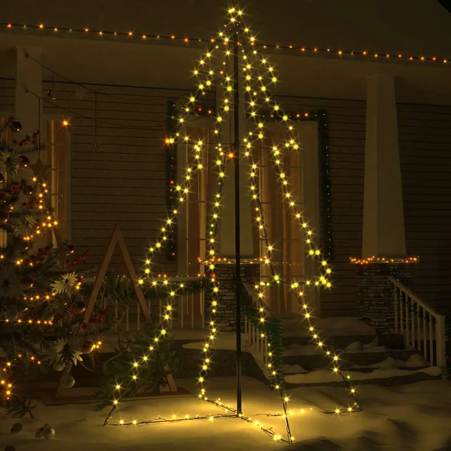 Arbre de Noël cône 240 LED d'intérieur/d'extérieur 118x180 cm - 3
