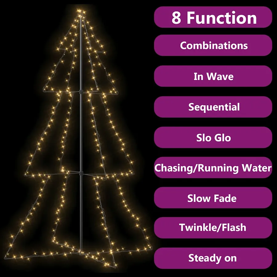 Arbre de Noël cône 240 LED d'intérieur/d'extérieur 118x180 cm - 4