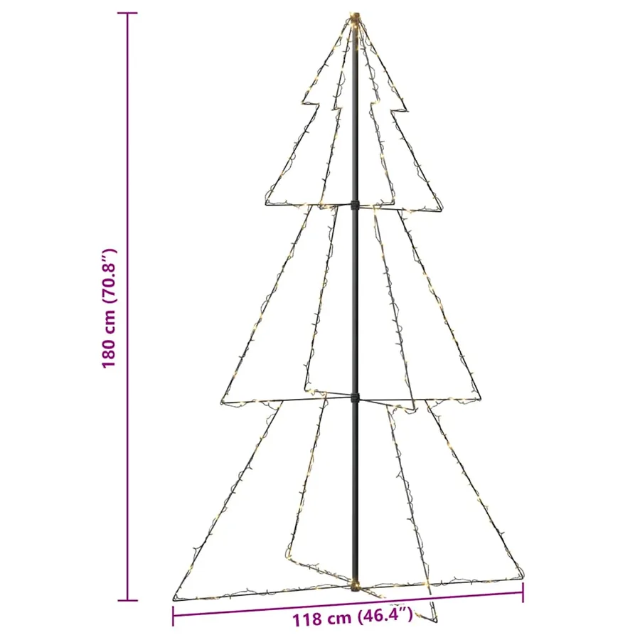 Arbre de Noël cône 240 LED d'intérieur/d'extérieur 118x180 cm - 8