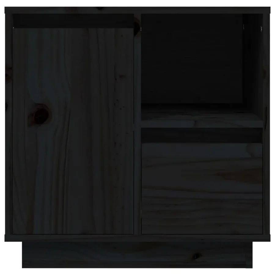 Tables de chevet 2 pcs Noir 50x34x50 cm Bois de pin massif - 7
