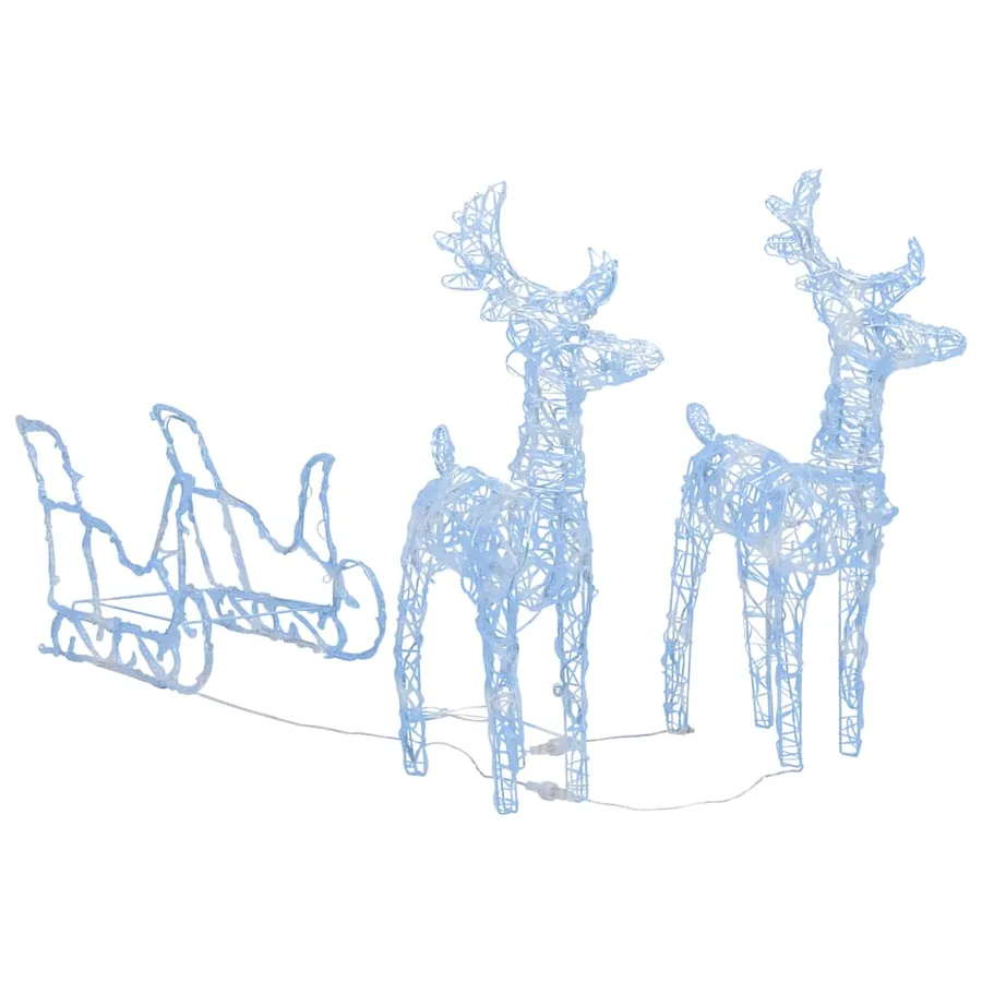 Décoration de Noël Rennes et traîneau 160 LED 130 cm Acrylique - 2