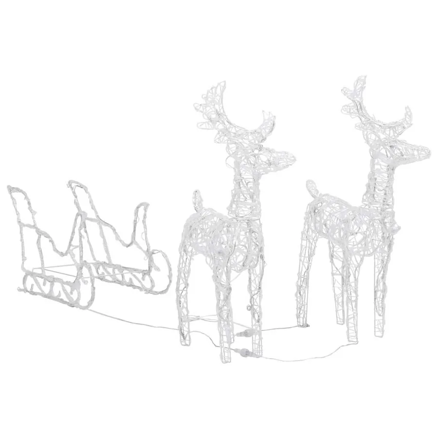 Décoration de Noël Rennes et traîneau 160 LED 130 cm Acrylique - 5